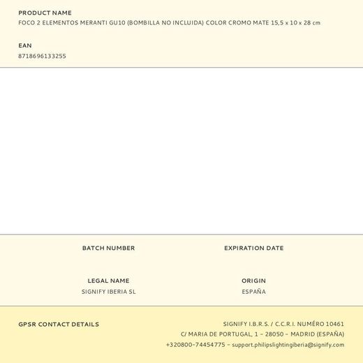 Foco 2 Elementos Meranti Gu10 (Bombilla No Incluida) Color Cromo Mate 15,5 X 10 X 28 Cm