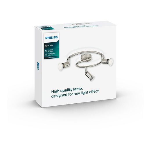 Foco 3 Elementos Limbali Gu10 (Bombilla No Incluida) Color Cromo Mate Ø29 X 13 Cm