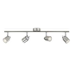 Foco 4 Elementos Meranti Gu10 (Bombilla No Incluida) Color Cromo Mate 15,5 X 10 X 69 Cm