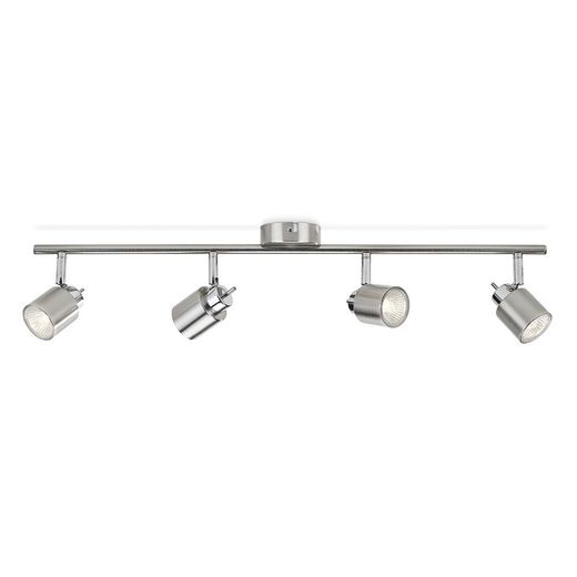 Foco 4 Elementos Meranti Gu10 (Bombilla No Incluida) Color Cromo Mate 15,5 X 10 X 69 Cm