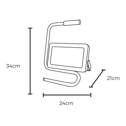 Foco Proyector De Led Con Pie 50 W 4000 Lm 6400 K Luz Fría Black Series, 24 X 21 X 34 Cm
