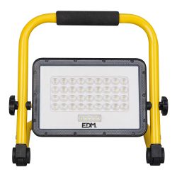 Foco Proyector Led Solar De Trabajo + Panel Solar, 4000 Lm, 6.400 K, Luz Fría, Ip65