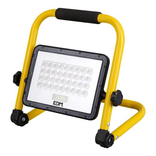 Foco Proyector Led Solar De Trabajo + Panel Solar, 4000 Lm, 6.400 K, Luz Fría, Ip65