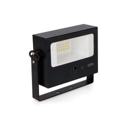 Foco Proyector Solar Auto Basculante, 10 W, 1800 Lm, 6500 K, Con Sensor Movimiento, Negro