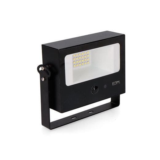 Foco Proyector Solar Auto Basculante, 10 W, 1800 Lm, 6500 K, Con Sensor Movimiento, Negro