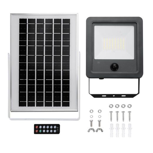Foco Proyector Solar Con Sensor 100 W 1200 Lm 6500 K Luz Fría