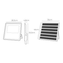 Foco Proyector Solar Slim 400 W 3500 Lm 6500 K Luz Fría
