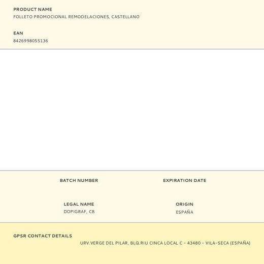 Folleto Informativo Remodelaciones, Castellano