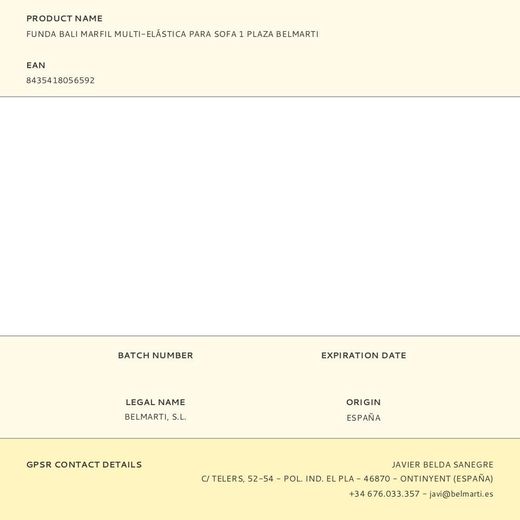 Funda Bali Marfil Multi-Elástica Para Sofa 1 Plaza