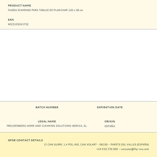 Funda Diamond Para Tablas De Planchar 120 X 38 Cm