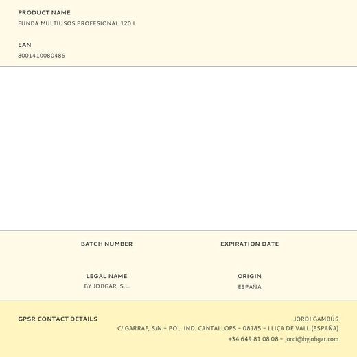 Funda Multiusos Profesional 120 L