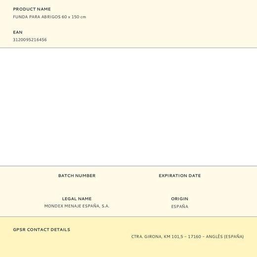 Funda Para Abrigos 60 X 150 Cm