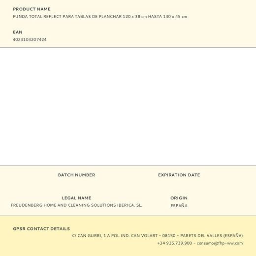 Funda Total Reflect Para Tablas De Planchar 120 X 38 Cm Hasta 130 X 45 Cm