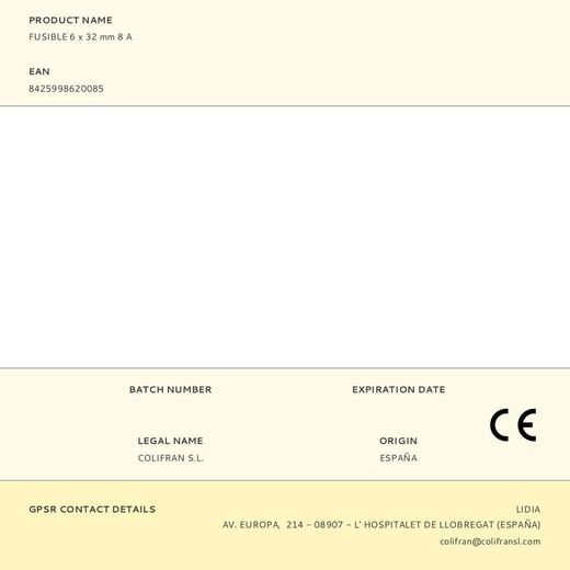 Fusible 6 X 32 Mm 8 A