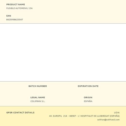 Fusible Automovil 15A