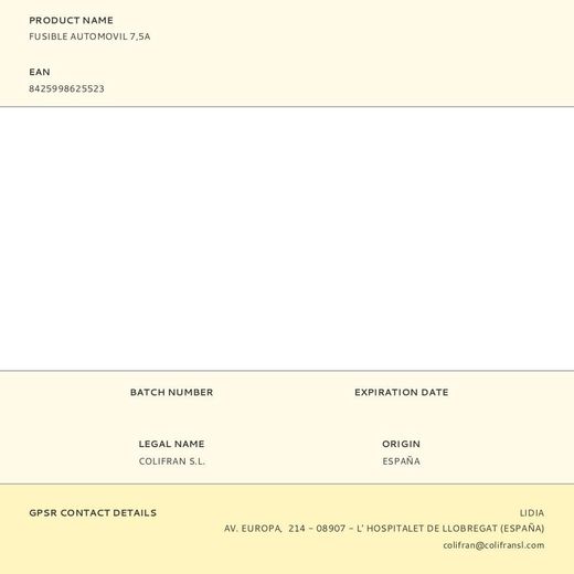 Fusible Automovil 7,5A