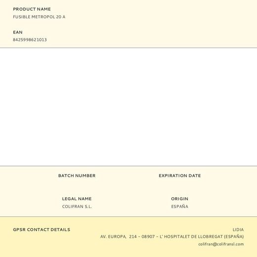Fusible Metropol 20 A