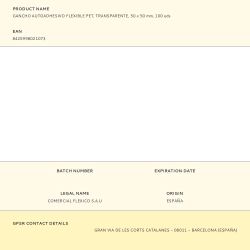 Gancho Autoadhesivo Flexible Pet, Transparente, 50 X 50 Mm, 100 Uds