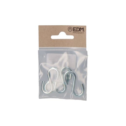 Gancho En Forma De S 40 Mm  Zincado, 4 Uds