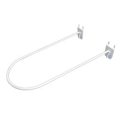 Gancho Expositor Media Circunferencia Cerrado Base Reforzada Blanco