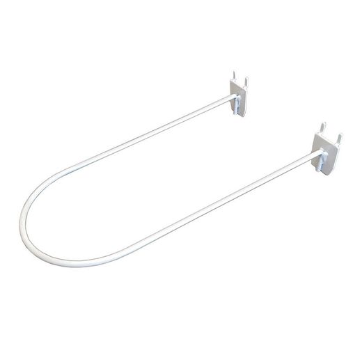 Gancho Expositor Media Circunferencia Cerrado Base Reforzada Blanco