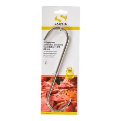 Ganchos Carnicero Inoxidable 18/8, 20 Cm De Longitud, Blister 3 Unidades