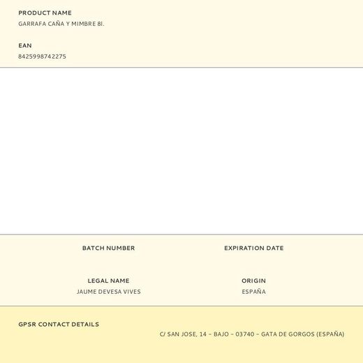 Garrafa Caña Y Mimbre 8L.