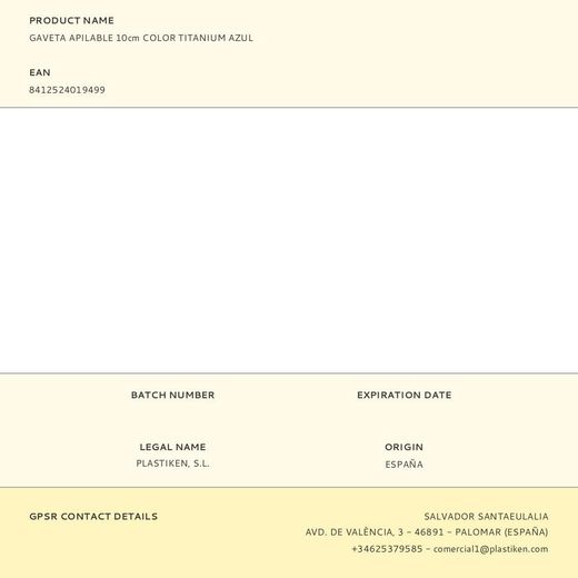 Gaveta Apilable Color Titanium Azul 10 Cm