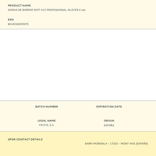 Gomas De Borrar Soft 412 Professional, Blister 2 Uds