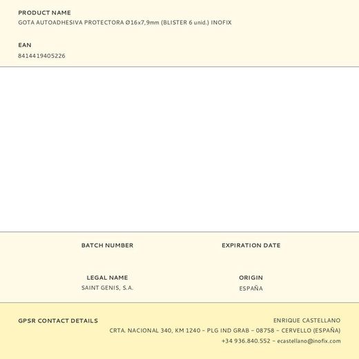 Gota Autoadhesiva Protectora Ø16X7,9Mm (Blister 6 Unid.) Inofix