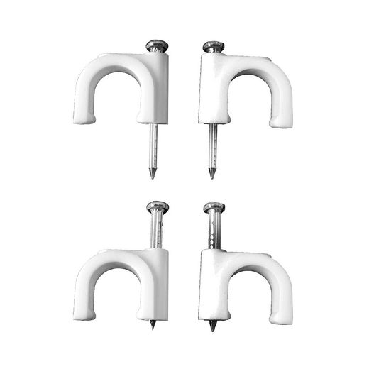 Grapa Para Cable Manguera Tubular 2 X 1,0 Mm N°06, Blanca, Caja 100 Uds