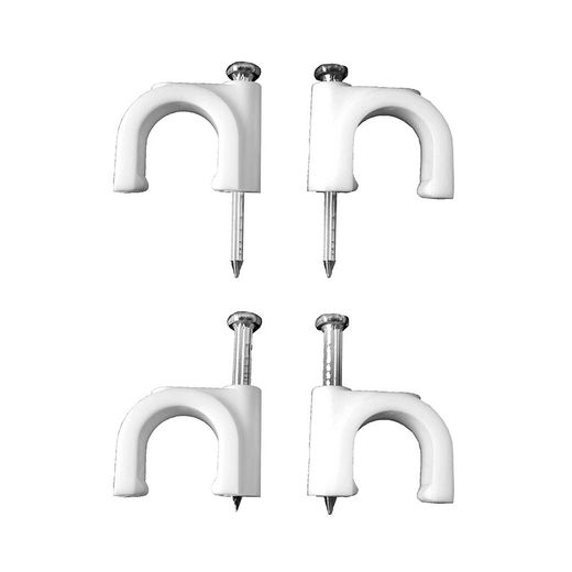 Grapa Para Cable Manguera Tubular 2 X 2,5 Mm N°08, Blanca, Caja 100 Uds