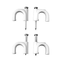 Grapa Para Cable Manguera Tubular 2 X 6,0 Mm N°10, Blanca, Caja 100 Uds