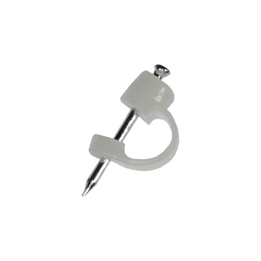 Grapa Para Cable Tv, Transparente, Caja 100 Uds