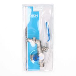 Grifo De Esfera Doble Salida Con Codo 1/2" X 3/4" X 3/4"