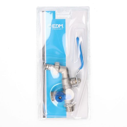 Grifo De Esfera Doble Salida Con Codo 1/2" X 3/4" X 3/4"