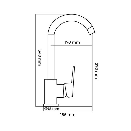 Grifo Monomando De Cocina Caño Alto Serie Altea