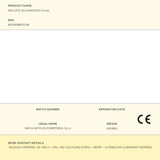 Grillete Galvanizado 12 Mm