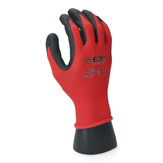 Guante Poliéster Con Palma Latex Para Construcción, T-10