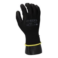 Guante Poliéster Con Palma Poliuretano, Keep Safe®, Negro, T-10