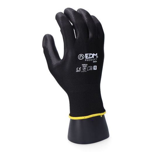 Guante Poliéster Con Palma Poliuretano Para Jardín Agricultura, T-07