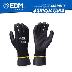 Guante Poliéster Con Palma Poliuretano Para Jardín Agricultura, T-08