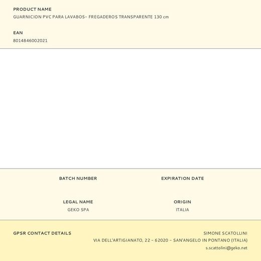 Guarnicion Pvc Para Lavabos - Fregaderos Transparente 130 Cm