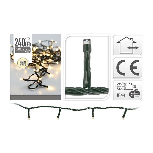 Guirnalda Con Función Fija, Uso Exterior, Blanco Cálido, 240 Leds, 18 M