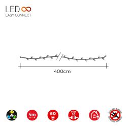 Guirnalda Easy-Connect 4M 60 Leds Multicolor 30V (Ip44 Interior-Exterior) Total 1.08W