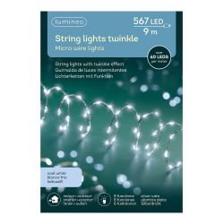 Guirnalda Micro Led Extra Dense 567 Leds Luz Fria Parpadeante Cable Plata 14 M