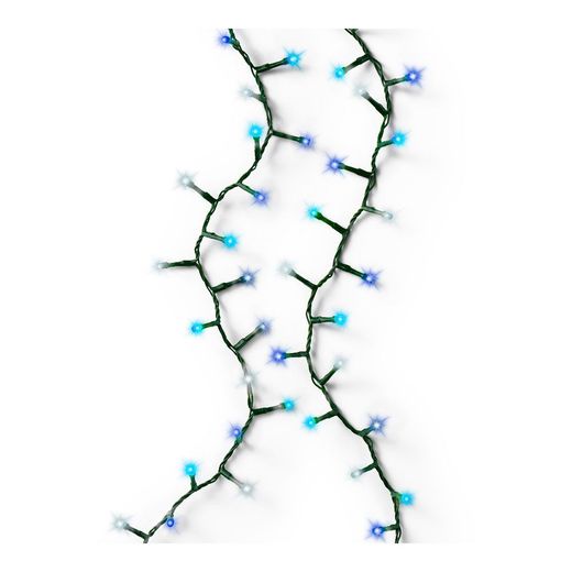 Guirnalda Multifunción, Uso Exterior, Led Compact, Multicolor Azul, Cable Verde, 750 Leds, 21 M