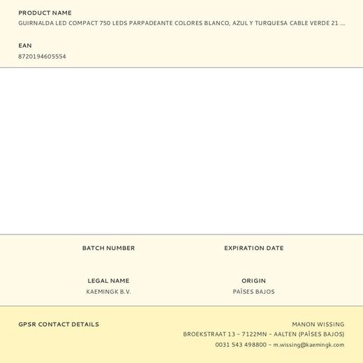 Guirnalda Multifunción, Uso Exterior, Led Compact, Multicolor Azul, Cable Verde, 750 Leds, 21 M