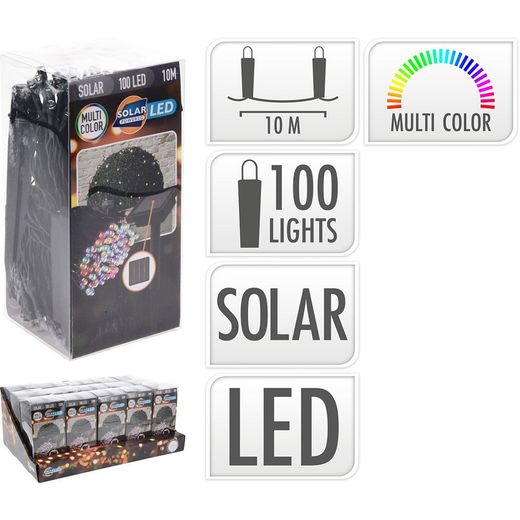 Guirnalda Solar Led, Multicolor, 100 Leds, 10 M