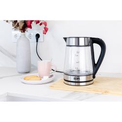 Hervidor De Agua De Cristal + Acero Inoxidable 1850 - 2200 W 1,7 L